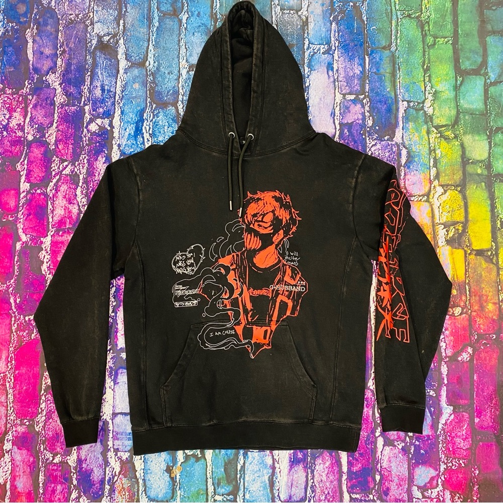 Authentic Corpse Husband Miss You Hoodie Sz Large Black Anime I Am Corpse